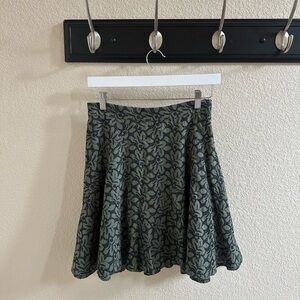 Ann Taylor Green and Navy Floral Skirt